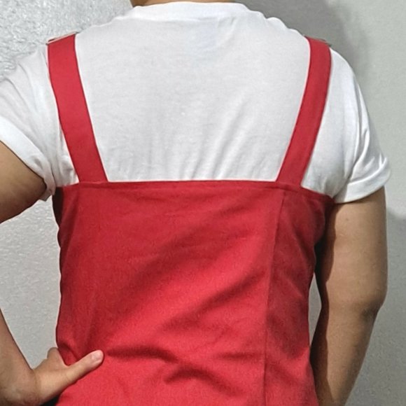 Red Denim Front Snap Button-Down Mini Dress – Plus (1X & 2X) - Picture 5 of 8